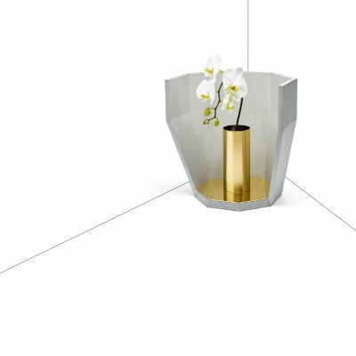 matali crasset concrete vase brass Maison objet concrete LCDA